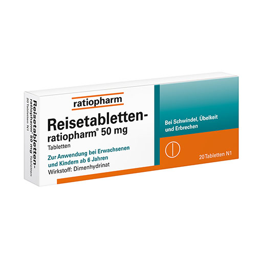 REISETABLETTEN-ratiopharm - bei Schwindel, Übelkeit & Erbrechen* 20 St