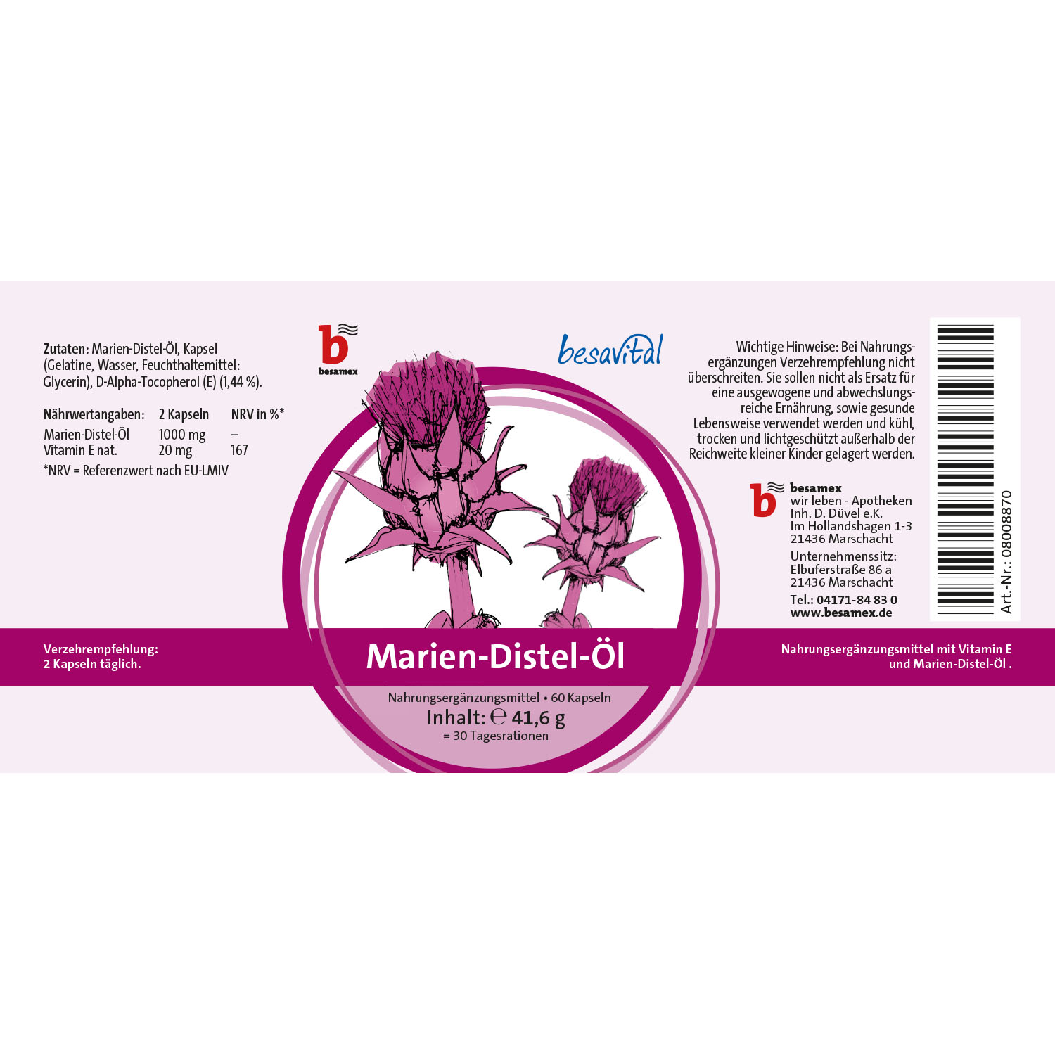 besavital Marien-Distel-Öl
