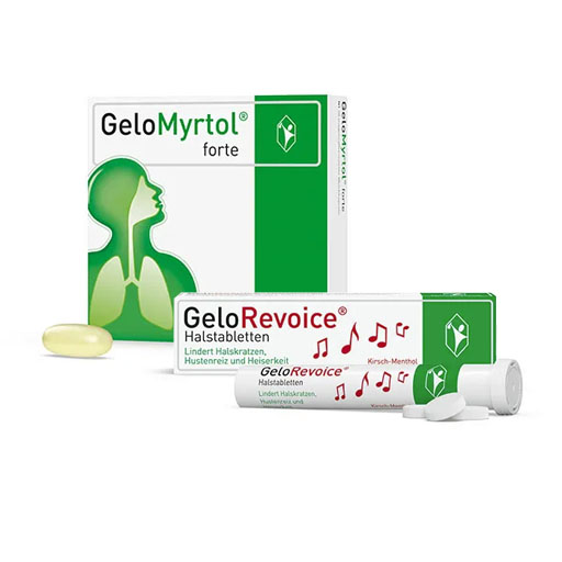SparSet: 1x GELOMYRTOL forte* 20 St + 1x GELOREVOICE Halstabletten Kirsch-Menthol 20 St 1 St