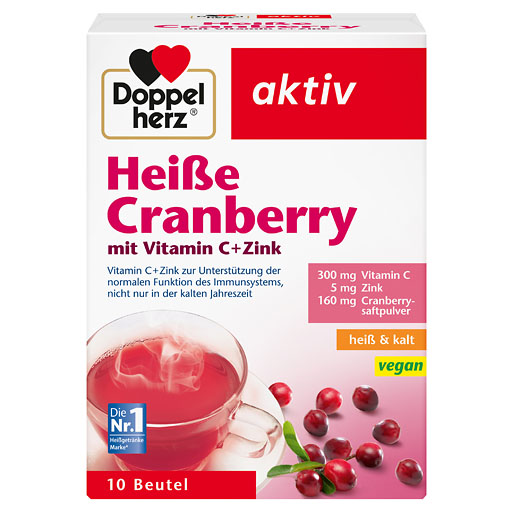 DOPPELHERZ heiße Cranberry m. Vit. C+Zink Granulat 10 St  