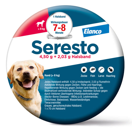 SERESTO 4,50g + 2,03g Halsband für Hunde ab 8kg<sup> 6</sup>  1 St