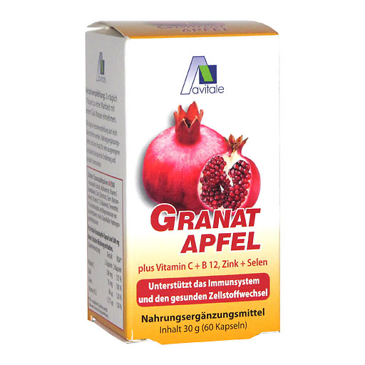 GRANATAPFEL 500 mg plus Vit. C+B12+Zink+Selen Kaps. 60 St  