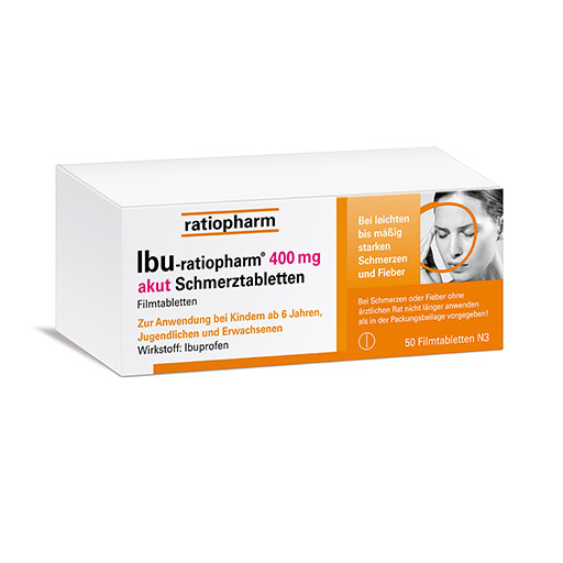 IBU-RATIOPHARM 400 mg akut Schmerztbl. Filmtabl.* 50 St